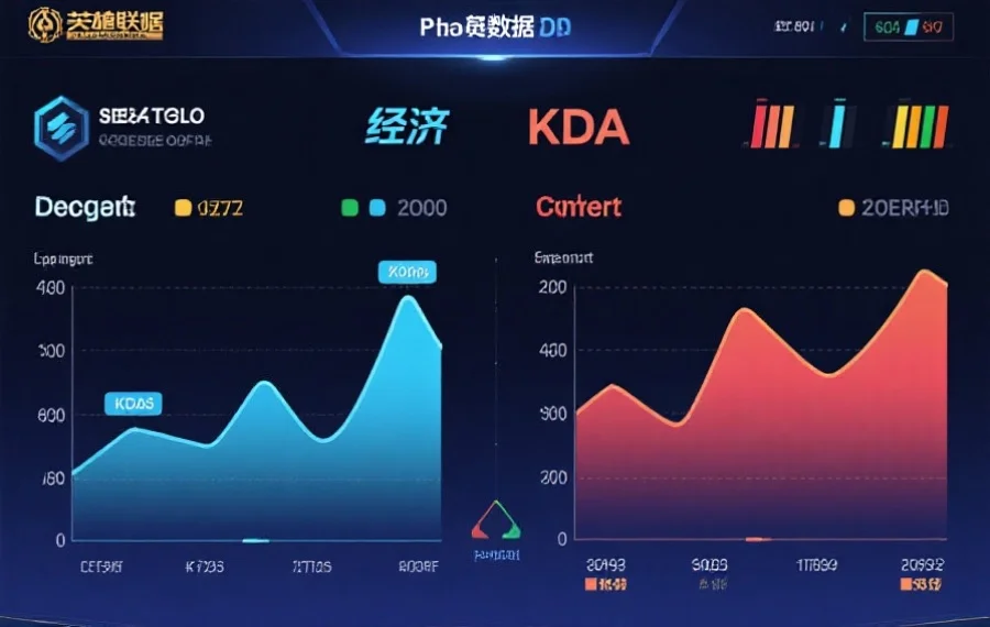 英雄联盟赛后数据面板，展示双方经济曲线与KDA对比，简洁可读
